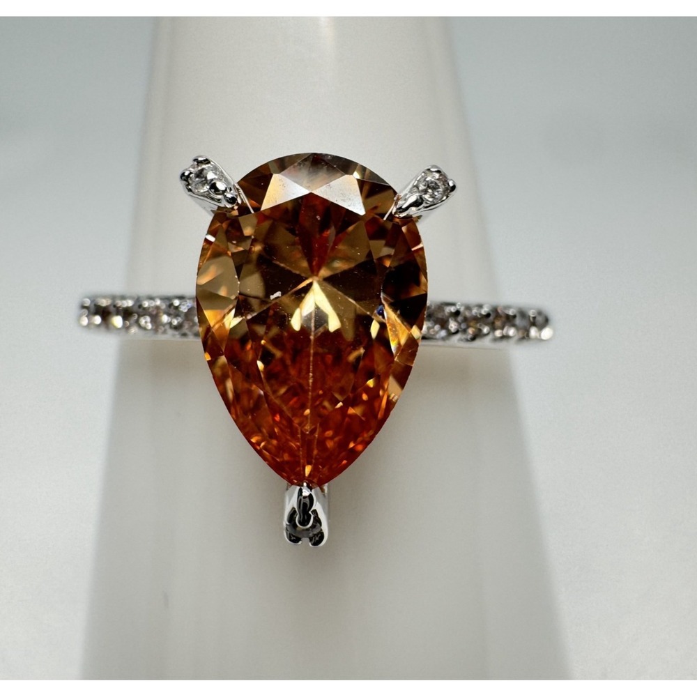 Ring Bomb Party All Of The Memories Ring RG58761 Smokey Topaz Rhodium Size 8